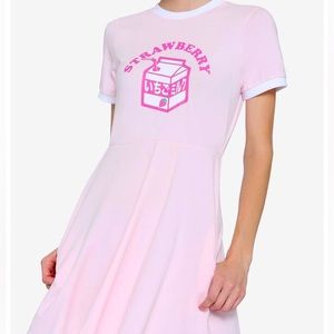 Strawberry Milk Carton Shirt Dress